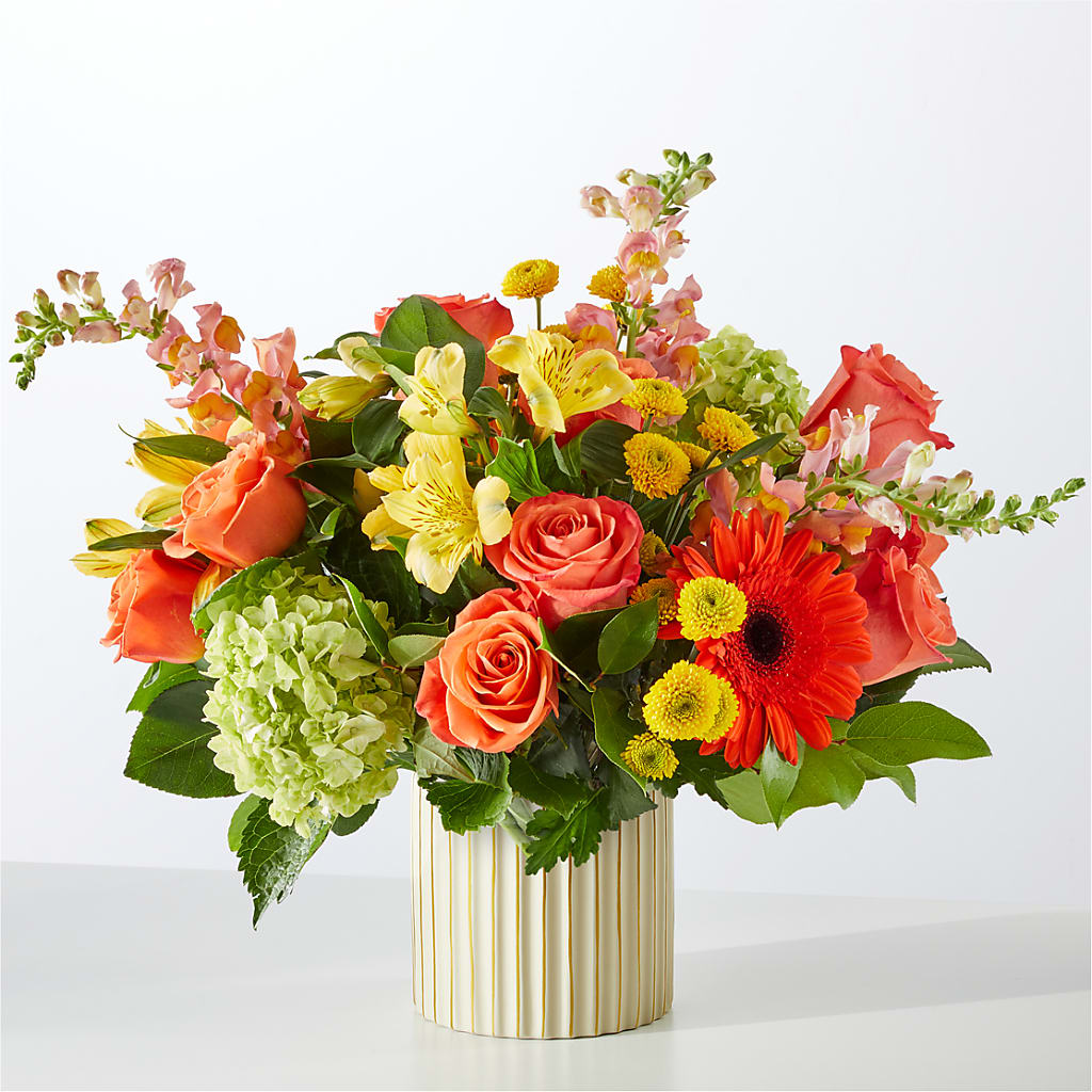 Autumn Sunshine Bouquet with Ivory Vase – YOSI'S CREATIONS, Tucson AZ