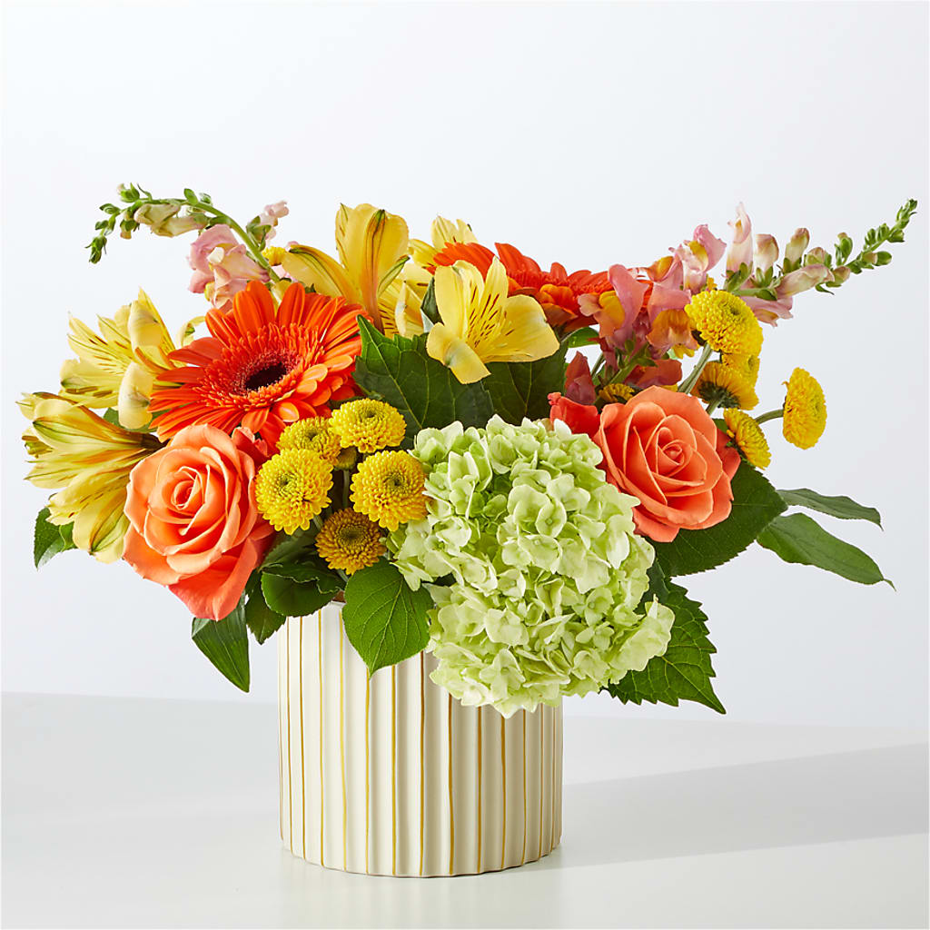 Autumn Sunshine Bouquet with Ivory Vase – YOSI'S CREATIONS, Tucson AZ