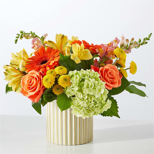 Autumn Sunshine Bouquet with Ivory Vase – YOSI'S CREATIONS, Tucson AZ